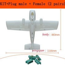 DF 그레이트 화이트 상어 윙스 팬 1116mm FPV 플라잉 윙 EPP 폼 트윈 모터 UAV RC 비행기 어린이 장난감, [02] KIT with Plug