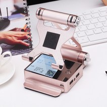 휴대 전화 홀더 보조배터리 블루투스 오디오 다기능 4-in-1 모바일 전원-100879, 01.브래킷 + 파워 뱅크 실버, 단일옵션