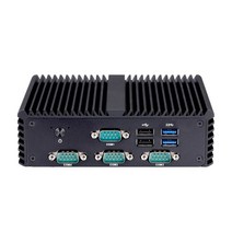 Qotom 미니 PC Q1012P 셀러론 4305U Q1020P 펜티엄 5405U 산업용 컴퓨터 POS KIOSK IPC용 4 COM 듀얼 랜, Q1012P with WIFI, 8GB RAM 128GB SSD