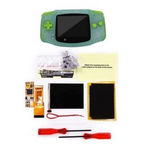 하드디스크 외장하드 DIY GBA 프리 컷 쉘 V2 IPS 백라이트 LCD 10 단계 밝기 조정 키트 게임 보이 어드밴스, 06 Night Clear Green, 한개옵션1