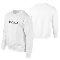 화이트 스포츠 밀리터리 기모 맨투맨 ROKA