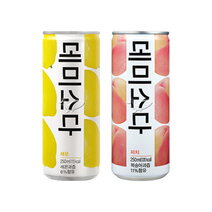 데미소다 레몬 250ml 20캔+복숭아 250ml 20캔 총40캔, 단품