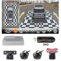 어라운드뷰 후방 사이드 카메라 360 도 파노라마 1080P 어라운드 소니 카메라 푸조 4008 2012, 04 360 64G USB