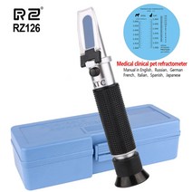 비중계 부동액 배터리 냉각수 굴절식 농도 비중 측정기 SYXLIF 굴절계 수의학 클리닉 애완 동물 소변 개 세럼 플라즈마 단백질 헤모글로빈 테스터 136EA 6, 01 RZ126