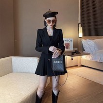 상견례옷차림 원피스 44사이즈 아나운서 하객룩 결혼식복장 긴팔 자켓 미니 투버튼 카라