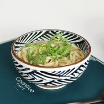 프롬V 고급 일본 식기 삼계탕 그릇 깊은 대왕 접시 마라탕그릇 굽접시 덮밥접시 라멘그릇 떡국그릇 비빔밥그릇 도자기면기 우동그릇 면기 국수 대접 덮밥그릇 찌개그릇 일본그릇, 우동기(1P)