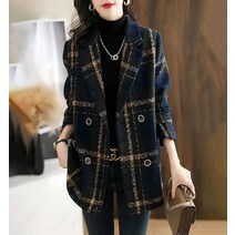 드레스허그 퀄리트 루즈핏 체크 코트