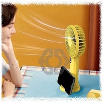 저소음 탁상겸용 휴대용 선풍기 1200mAh 목선풍기, 옐로우
