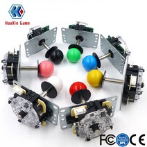 아케이드스틱 가정용 오락실 pc 조이스틱 아케이드 게임 콘솔용 회로 기판이 있는 Sanwa 5 핀 8 웨이 조이, 한개옵션1, 01 WHITE