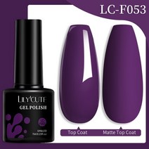 네일아트 LILYCUTE 7ml 베이스 젤 매니큐어 밝은 색상 반영구 흡수 UV LED 강화 네일 아트 닦을 필요 없는 탑 코트, 70 LC-F053