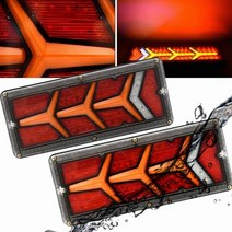 카고트레일러 캠핑 미니 카고트레일러 2PCS 1224V 동적 LED 트럭 테일 라이트 턴 신호 후면 브레이크 역방, 03 12V TWO Pieces