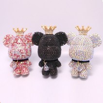 [1+1세트] 픽도큐먼트 큐빅 차량용 방향제 디퓨저 큐빅베어 2개, 꽃 플라워 10ml, 블랙+블랙