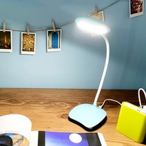 이엘퍼니처 360도 회전 USB LED 책상 스탠드 미니 스탠드 독서등 책상조명, 7051_블루