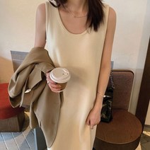 디아더컬러 베이직 낙낙 루즈핏 롱 나시 원피스