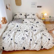 만화 스타일 베갯잇몸 4 피스 침구