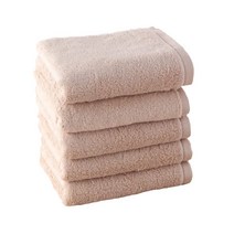 [100% 무연사 사용] 수건 기분 [흡수 깨끗이] 페이스 타올 샴페인 베이지 5장 세트 흡수력 통통 보류미