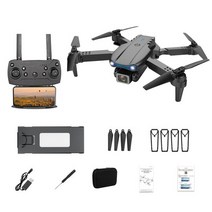 입문용 촬영용 미니 드론 최고의 E99 프로 드론 4K 광학 흐름 쿼드로콥터 듀얼 카메라 접이식 RC 스마트, 02 Dual cameras Black