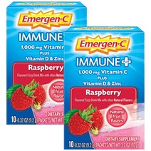 이머전씨 이뮨+ 시스템 서포트 비타민 D 피지 드링크 믹스 라즈베리 무카페인, 10개입, 2개