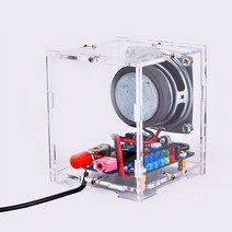 컴퓨터스피커 사운드바 pc용 블루투스 스피커 DIY 키트 오디오 앰프 전자 부품 투명 아크릴 케이스 및 LED, 한개옵션0