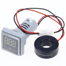 스퀘어 LED 디지털 전압계 및 전류계 전압 게이지 전류 측정기 AC 60-500V 0-100A D18 dropship, 05 White Current Meters