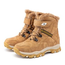 스노우보드부츠 스키부츠 5-12 어린이 모피 신발 소년 소녀 미끄럼 방지 가죽 가을, Fur brown AW3777, 29