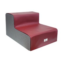 1040펫 뉴스타일온 강아지계단 2단(커버1+1), 그레이+레자레드