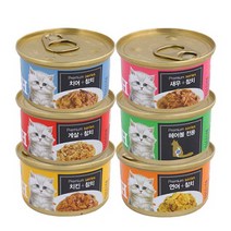 프리미엄 골드 런치캔 고양이 주식캔 간식 80g 24개입, 참치+치킨80g 24개입
