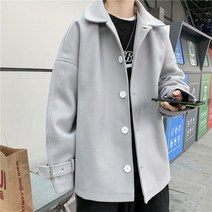 남자 반코트 가을 빅사이즈 아우터 짧은 모직 코트 간절기 커플 트렌치 롱코트 자켓 더플 키작은 하객룩
