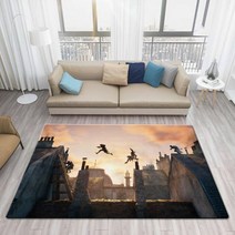 인조 잔디 카펫 정원 인테리어 파쿠르 벽 데칼 익스트림 스포츠 점프 스트리트 시티 미끄럼 방지 프린트 편안한 거실용 대형 매트 러그, 40cm by 60cm, green