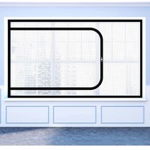 고양이방묘창 고양이 방충망 펫도어 방묘문 지퍼가 보이지 않는 스크린 창 그물 쉬운 설치 높은 광선 투과율 모기 곤충 방지 조류 및, W100XH100cm+Black edge Black n