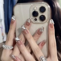 떨샵 화려한 보석 스톤 네일팁 인조네일 셀프네일팁, 2개, NAIL-N302