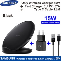 원래 삼성 빠른 무선 충전기 Qi 스마트 아이폰 X XR XS 8 갤럭시 S9 S8 S10Plus 참고 9 메이 트 20 EP-N510, 05 EU Charger Set Black