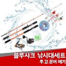 현진피싱 블루샤크 낚시대세트 문어 쭈꾸미 갑오징어 다운샷 선상 쭈꾸미세트 야광추 합사 스피닝릴 베이트릴, 04-A.베이트대+합사+베이트릴 우핸들+에기3종