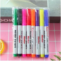 물에뜨는보드마카 틈새마카 포스카마카 물에뜨는펜 유리에쓰는펜 몬테소리 다채로운 마법의 물 그림 펜 화이트 보드 마커 플로팅 낙서 펜 조기 교육 장난감 미술 용품, 유형 A 8pcs