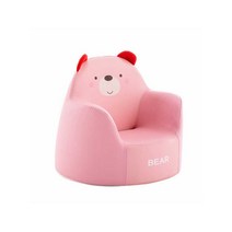 아기빈백 돌아기쇼파 의자 키즈 아기방 동물 소파 핑크퐁, 핑크 곰 (6월-5세)