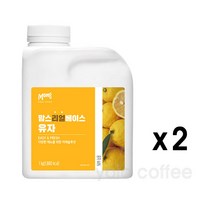 흥국에프앤비 흥국 맘스리얼베이스 유자 1KG 2EA 에이드 원액(아이스포장배송) 음료베이스, 2개, 2개