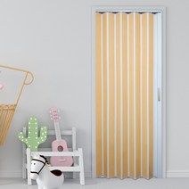 EKMALL 홀딩도어 자바라 편개 싱글패턴 화이트오크 가로사이즈 82cm x 세로사이즈