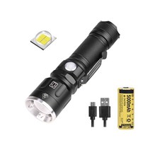 [LEDLAB] 세트 F-178 랜턴 LED XHP50 CLIP형 직접 충전 줌 서치 라이트 작업 후레쉬 AAA건전지 호환 18650 26650 충전지 사용 등산 캠핑 손전등, F-178랜턴(충전지 미포함), 1개