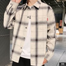 가바바 남성 긴팔셔츠 구매각 체크 오버핏 캐주얼 셔츠 G52660