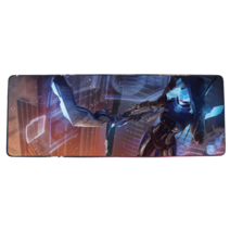 롤 LOL 디자인 마우스 패드 79종 시리즈 리그 오브 레전드 장패드 3mm 두께, 800x300mm + 3mm개, 연 보라색 아이스 슈터