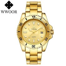 WWOOR 남자 시계 럭셔리 전체 철강 방수 자동 날짜 석영 다이빙 스포츠 손목 Relogio Masculino