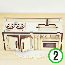 파스텔크래프트 미니어처 DIY 5호*가스레인지&싱크대*19x23cm(2개입)
