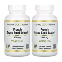CG땡 포도씨추출물 CGN 캘리포니아 그레이프시드 100mg 120베지캡슐 폴리페놀 2통, 2개