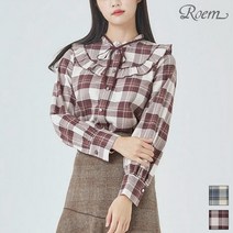 로엠 로엠 로엠 체크 프릴 블라우스_RMBL94VR11 (P002458038)
