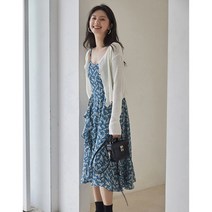 긴팔 원피스 작은 키 여름 가볍다 익숙함 슬림핏 끈나시 슬립 롱 러블리 스위트 보이핏 볼륨 스윗 3689039369