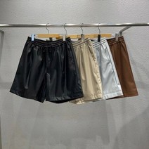 남자 레더 반바지 트렉 밴딩 팬츠 4컬러