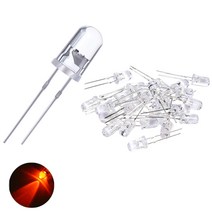 JINHA DIP LED 고휘도LED ROUND 발광다이오드 5mm, 10개, 5PIE_RED