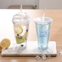 500ml DD-09905 국내생산 빨대컵 아이스 제작 주문 투명텀블러, 플랫