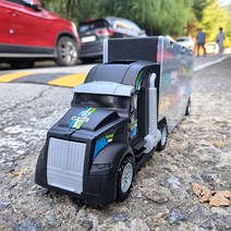 키저스 트럭캐리어 미니카 경찰차 소방차 자동차 장난감 트럭 캐리어 세트, 기본구성+미니카3세트(랜덤)