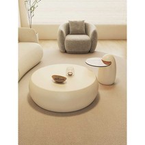 세라믹 쇼파 테이블 라운지 낮은 집꾸미기 원룸 소파, 미색 싱글 커피 테이블 90CM